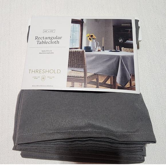 Threshold rectangular tablecloth W60'' x L120'' gray - Picture 1 of 6